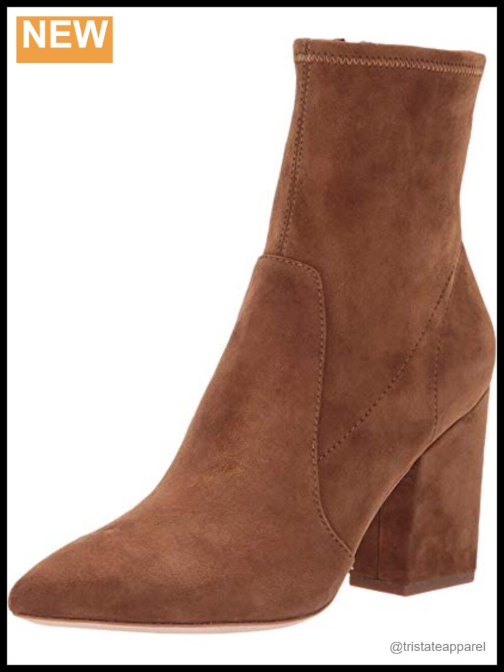Loeffler Randall Isla Ankle Booties Stretch Suede Block Heel Pointed Toe